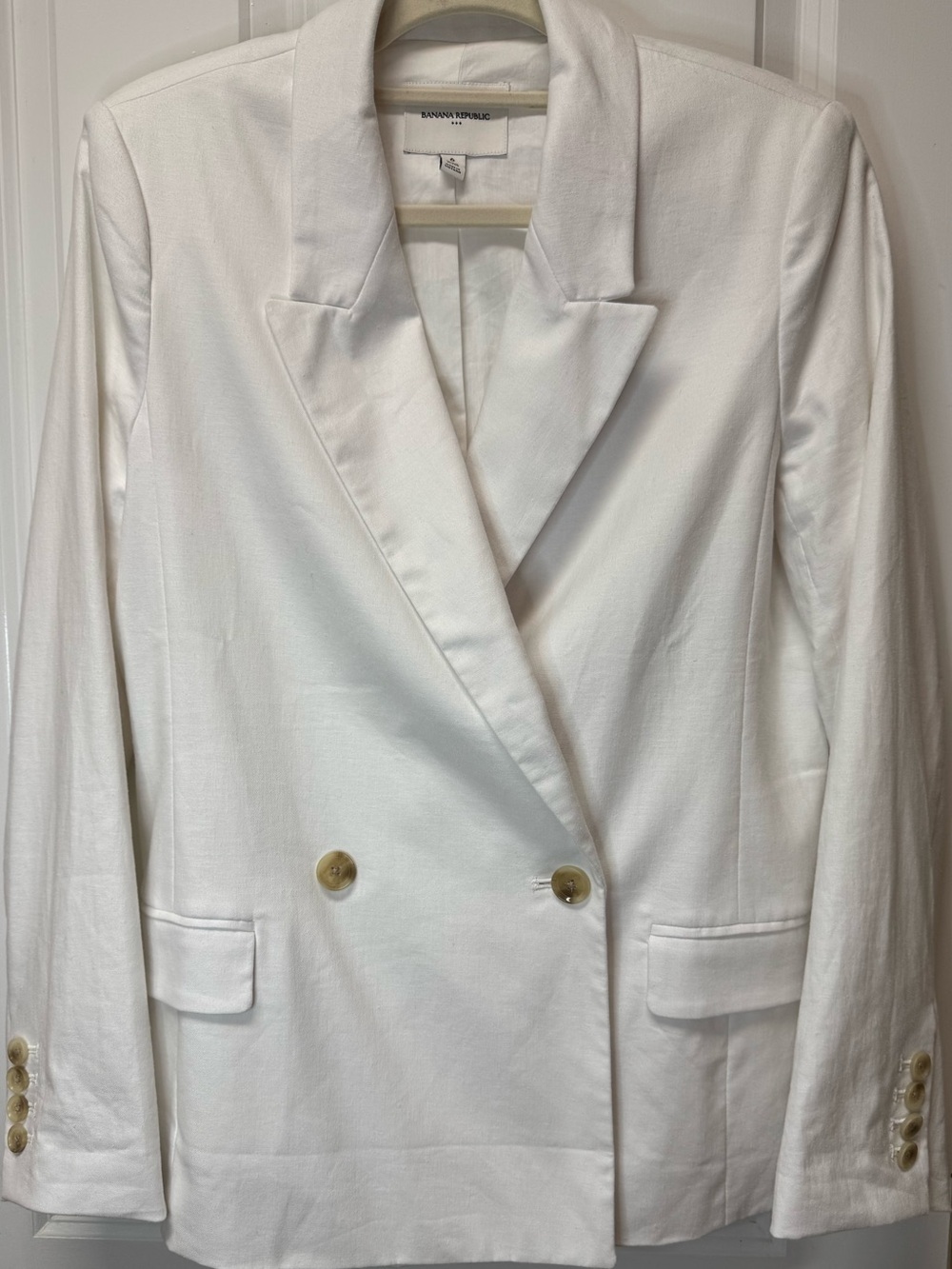 Banana Republic White Linen blend blazer